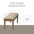 thumbnail image 6 of Maven Lane Elizabeth Traditional Upholstered Wood Bench, Antiqued Natural Finish, 6 of 7