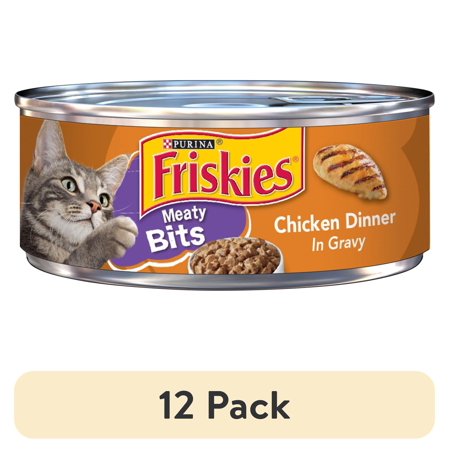 (12 pack) Friskies Gravy Meaty Bits Chicken Dinner Wet Cat Food 5.5 oz. Can