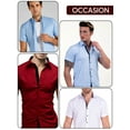 thumbnail image 6 of 3-Pack Men's Short Sleeve Solid Dress Shirts (S-5XL), 6 of 7