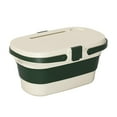 thumbnail image 2 of Cesta de picnic plegable con tapa y mesa con bandeja Cubo de agua de 30 l Cesta de camping multiusos Cesta de almacenamiento portátil para el hogar Blanco verde Sunnimix Cesta de picnic plegable, 2 of 8