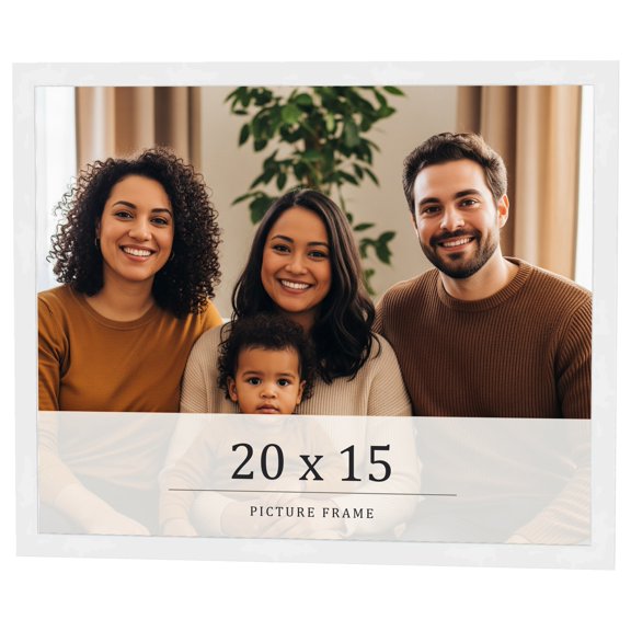 20x15 Frame White Real Wood Picture Frame Width 0.75 inches | Interior Frame Depth 0.5 inches |
