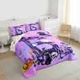 thumbnail image 2 of Homewish Purple 3D Letter Print Full Size Comforter Sets,Halloween Monogrammed B Bedding Comforter Set,Halloween Reversible,3pcs,1 Comforter and 2 Pillowcases, 2 of 7