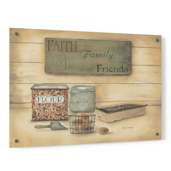 Epic Art 'Faith Family Friends' by Pam Britton, Acrylic Glass Wall Art, 36"x24"