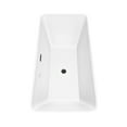 thumbnail image 3 of Tiffany 67 Inch Freestanding Bathtub in White with Floor Mounted Faucet, Drain and Overflow Trim in Matte Black, 3 of 5
