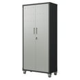 thumbnail image 3 of Tcbosik Metal Storage Cabinet with Wheels, 71"H Garage Storage Cabinet with Lockable Doors and 4 Storage Shelves, Rolling Tool Cabinet with Pegboard for Garage Home Office Utility Room, Black & Gray, 3 of 9