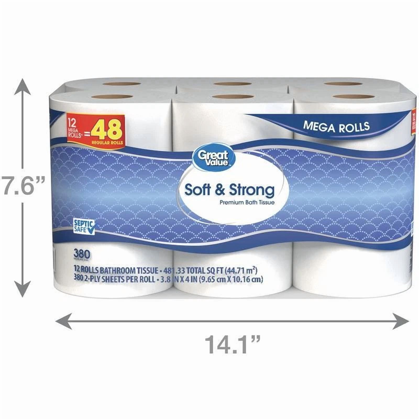 OZEA -Soft Strong 2-Ply Toilet Paper Mega Roll 12 Count Septic Safe Absorbent Domestic