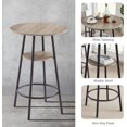 thumbnail image 2 of Bar Table Set for 2 with 2 PU Upholstered Stools, Pub Bistro Dinning Table and Stools with Backrest, Counter Height Bar Table Set for Apartment, Kitchen, Small Space, 2 of 9