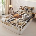 thumbnail image 2 of Homewish Rustic Galloping Horse Zipper Queen Comforter Set with Fitted Sheet and 2 Pillowcases,Vintage Farm Animal Zipper Bedding Set For Boys,Black Reversible,4pcs, 2 of 7