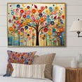 thumbnail image 2 of Designart "Abstract Tree in Colorful Style III" Oversized Floral Framed Wall Art - Global Multicolor Tree African Entryway Framed Wall Art Print, 2 of 7