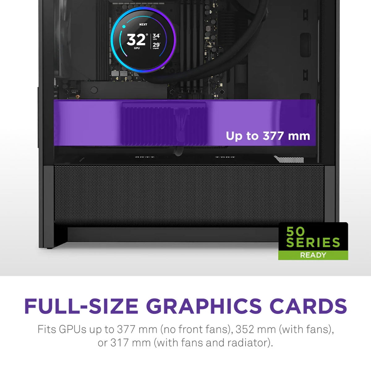 NZXT CCH31FB01 H3 Flow Micro ATX PC Case Black Tinted Glass
