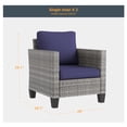 thumbnail image 2 of ACEGOSES Outdoor Patio Wicker Chairs Set of 2, Gray Rattan Seating with Thick Cushions for Lawn or Poolside, Navy Blue, 2 of 6