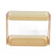 thumbnail image 1 of Estante de almacenamiento de cosméticos, organizador de cosméticos de encimera moderno desmontable transparente de doble capa para tocador, marrón oscuro, 1 of 10