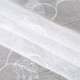 thumbnail image 6 of Haperlare 52"Wx15"L White Sheer Valances Curtains Kitchen Leaf Embroidery Voile Valances Farmhouse Faux Linen Valance Cafe Curtains, 1 Panel, 6 of 7
