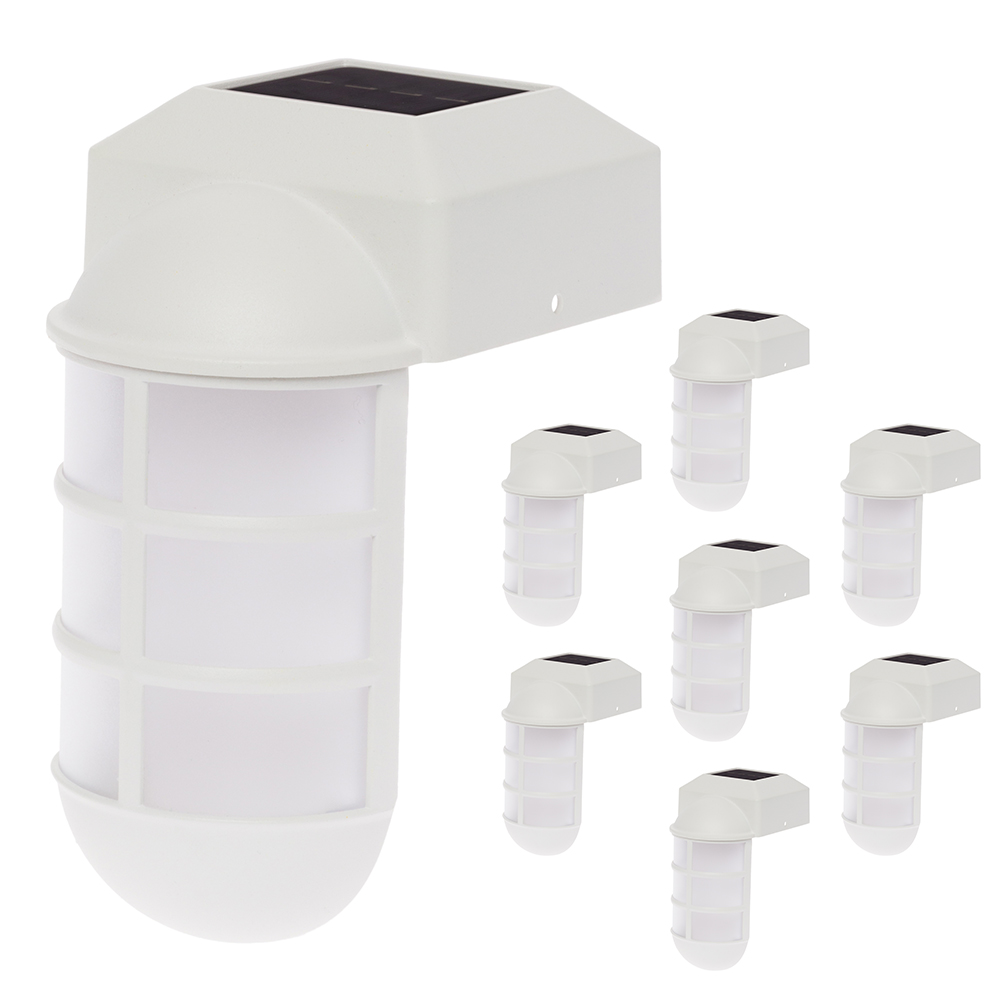 GreenLighting 8 Pack Marina Solar Post Cap Lights Metal Side Mount