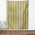 thumbnail image 4 of Ambesonne Geometric Fabric by the Yard Upholstery, Rhombus and Stripes, 2 Yards, Grey Yellow White, 4 of 5