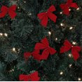 thumbnail image 4 of Tutuviw 12Pcs Christmas Tree Bows Mini Red Flocking Cloth Bowknot Xmas Decor Wreath Ornaments Hanging Decorations for Xmas Tree Ornaments Party, 4 of 7