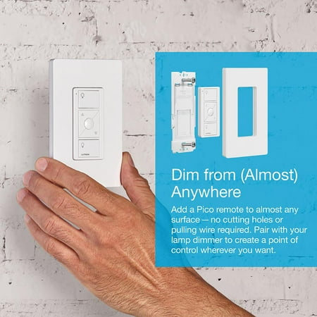 Lutron - Caseta Smart Lighting Lamp Dimmer and Remote Kit - White