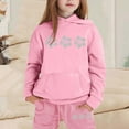thumbnail image 2 of Toddler Outfits Girls Sweat Suit Foral Print Hooded Sweatshirt Joggers 2 Piece Outfit Little Girls Clothes Pink 12 Years-13 Years, 2 of 6
