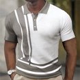 thumbnail image 2 of Miluxas Polo Shirts for Men Clearance Men Casual Solid Turndown Pullover Button Short Sleeve Blouse Tops Gray 8(L), 2 of 6