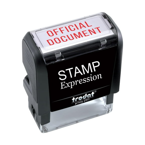 StampExpression - Official Document Office Self Inking Rubber Stamp - Red Ink (A-5332)