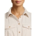 thumbnail image 4 of Time and Tru Women's Sleeveless Utility Shirt Dress, 4 of 5