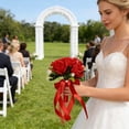 thumbnail image 4 of CaiYueKe Wedding Bouquets for Bride - Realistic Silk Flowers Artificial Roses, 9.4 Inch Bridesmaid Bouquet for Ceremony, Church, Anniversary, and Home Decoration, 4 of 7
