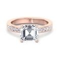 thumbnail image 2 of Manila - Moissanite Asscher Cut Lab Diamond Engagement Ring With Channel Set Sidestones, 2 of 3