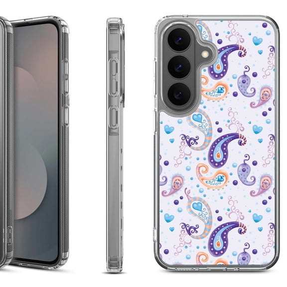 Shockproof Phone Case for Samsung Galaxy A37 5G, by OneToughShield - Paisley Purple