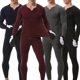 thumbnail image 1 of TFixol 2PCS Ropa interior térmica de invierno para hombre Forro polar Grueso Cálido V, 1 of 8