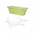 thumbnail image 4 of Colaxi Balcony Hanging Planter with Bracket Window Box Planter Versatile Easily Install for Outdoor Deck Railing Planter 43x19x15cm White Rack, 4 of 8