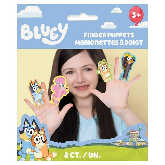 Bluey Die Cut Paper Finger Puppets, 8ct