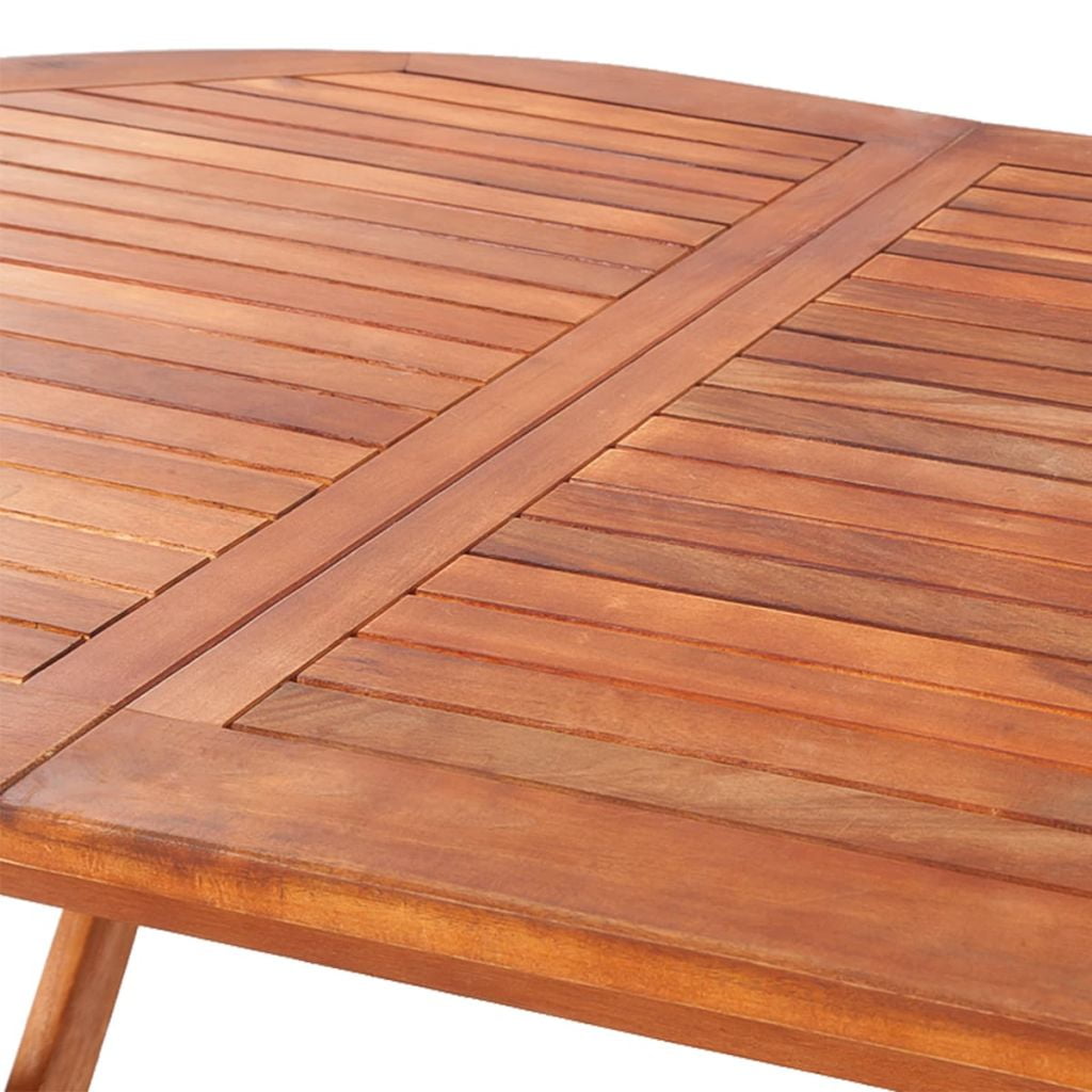 Kepooman 62" Garden Oval Foldable Solid Wood Dining Table for Indoor & Outdoor, Brown Kepooman 62" Garden Oval Foldable Solid Wood Dining Table for Indoor & Outdoor, Brown