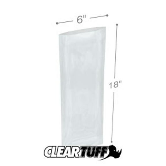 International Plastics PB20618 6 x 18 in. Clear Poly Bags, 0.002 Gauge - Case of 1000