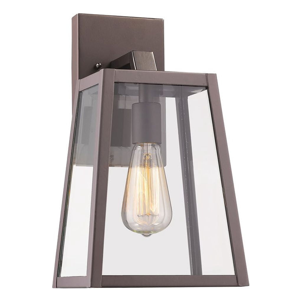 CHLOE Lighting LEODEGRANCE Transitional 1 Light Rubbed Bronze Outdoor Wall Sconce 14" Height