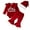 Red 2, variant on Newborn Baby Girl Christmas Outfits Toddler Santa Long Sleeve Romper Pants Hat Clothes Set,Size 0-18 Months