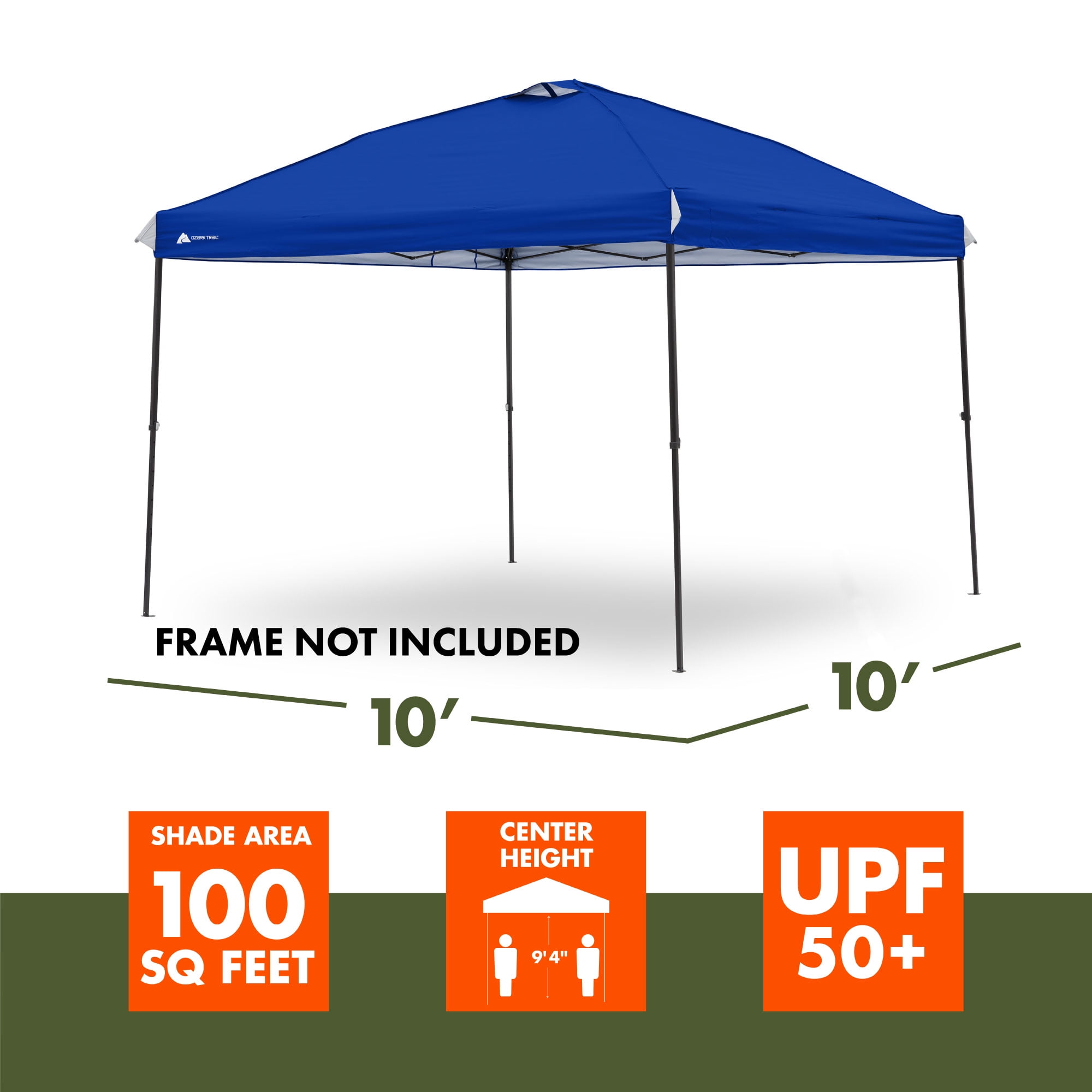 Ozark Trail 10' x 10' Blue Straight Leg Replacement Canopy Top Only