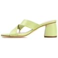 thumbnail image 2 of Journee Signature Womens Genuine Leather Jossette Slip On Block Heel Open Square Toe Sandals, 2 of 8