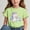 Green, variant on Frwgonr Toddler Girl T-Shirts Short Sleeve Girls Casual Shirts Graphic Tops Back of School Clothes Black, Size 3-15 Years