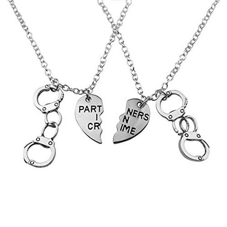Art Silvertone Partners In Crime Handcuffs Hand Cuff Bff Best Art Silvertone Partners In Crime Handcuffs Hand Cuff Bff Best Friend Broken Heart Thelma Louise