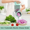 thumbnail image 2 of Upgraded Electric Cheese Shredder, Automatic Cheese Grater Electric with 6 Interchangeable Blades, 6 in 1 Electric Cheese Grater for Cheese, Fruits, and Vegetables, 2 of 7