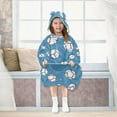thumbnail image 7 of FORMRS Wearable Blanket Hoodie with Sleeves for Kids Cozy Flannel Sweatshirt, Baseballs Pattern, 7 of 7