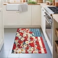 thumbnail image 3 of Entryway Rug 2'x3', Indenpendence Day Kitchen Runner Rugs Non-Slip Carpet Mats, 4th of July Red Blue American Flag Bedside Rugs Runners Washable Floor Carpet for Bathroom Laundry Room, 3 of 8