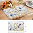 thumbnail image 6 of Butterflies Flower Placemats Set of 6 Country Wood Grain Leaves Farmhouse Place Mats Indoor Wipeable Table Mats Washable Cloth Dining Table Placemats for Kitchen Holiday Party Home Decor 13x19 Inch, 6 of 9