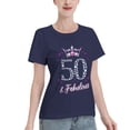 thumbnail image 2 of 50 And Fabulous Women'S Basic Short Sleeve T-Shirt Navy Blue Large, 2 of 5