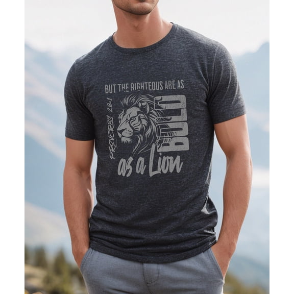 Bold As A Lion Shirt Featuring Proverbs 28:1 Bible Verse In Trending Streetwear Graphic