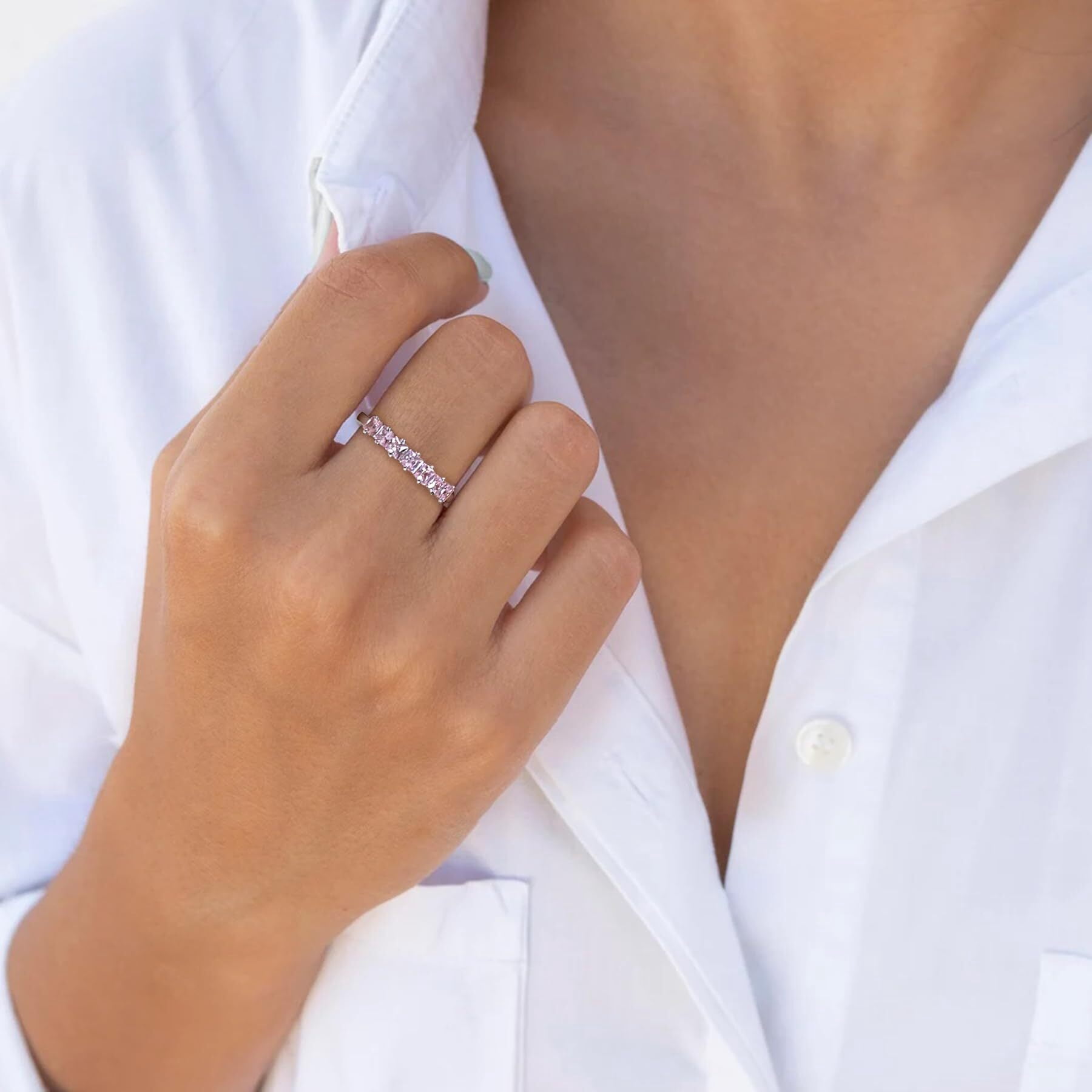 Starchenie Sterling Silver Cross Ring With Amethyst - February Birthstone, Size 8, Rhodium Plated