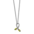 thumbnail image 1 of Sterling Silver Sterling Silver & Peridot Diamond Necklace 18 Inch, 1 of 2