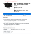 thumbnail image 2 of Mass Air Flow Sensor - Compatible with 2008 - 2012 Honda Accord 2.4L 4-Cylinder 2009 2010 2011, 2 of 2