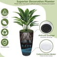 thumbnail image 6 of Bibana Set of 3 White Glossy Planters (24", 21", 10"), Indoor Outdoor Round Plastic Flower Pots with Drainage Hole & Saucer, Lightweight Imitation Porcelain Decorative Planters for Home Garden Porch, 6 of 7
