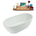 thumbnail image 4 of 67" Streamline N3301WH Soaking Freestanding Tub and Tray With Internal Drain in Glossy White, 4 of 10